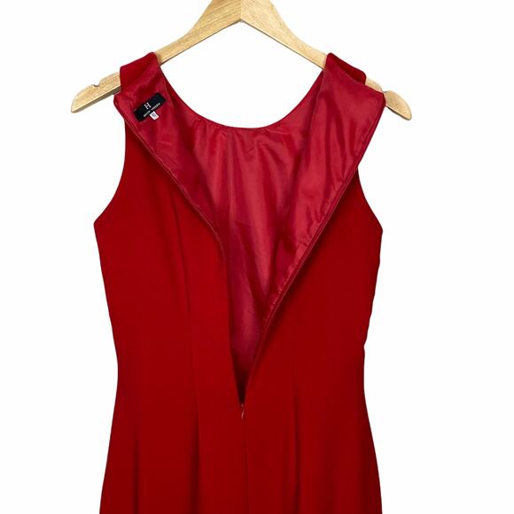 Moncho Heredia Spain Red Tan Striped Sleeveless Sheath Dress Size 10 - Picture 9 of 10